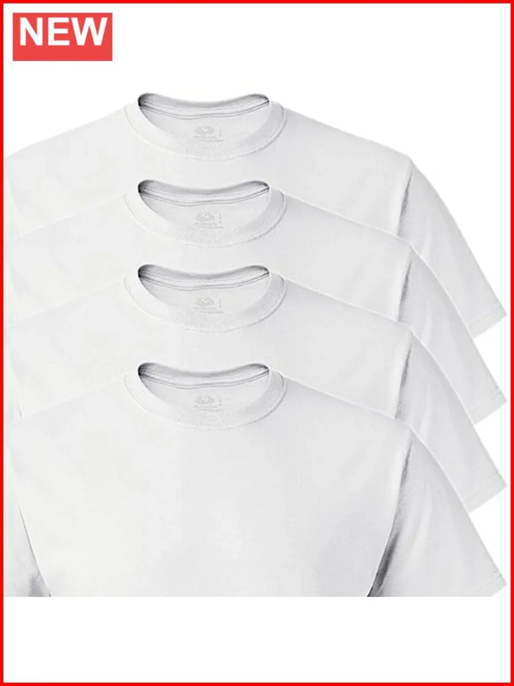 4 Pack Tag-Free Crew Neck Cotton Undershirts Moisture Wicking